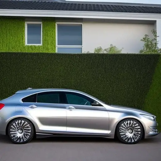 An image showing a sleek, metallic silver car with vibrant, geometric patterns wrapped around its exterior