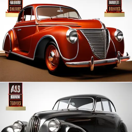 An image that depicts the transformation of a rusted, dented vintage car to a pristine and polished showpiece, showcasing the various stages of restoration techniques